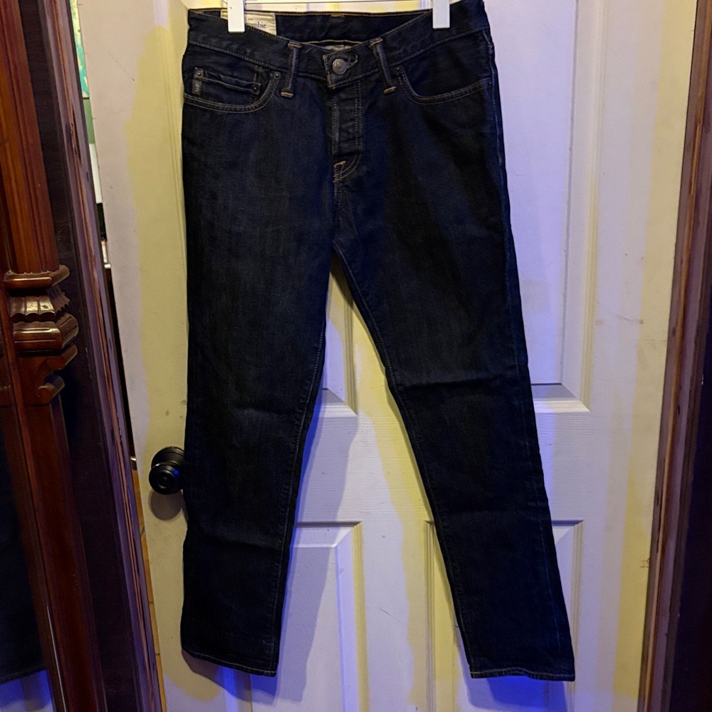 Abercrombie & Fitch Men's Straight Jeans - Dark Blue